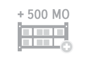500MiB storage
