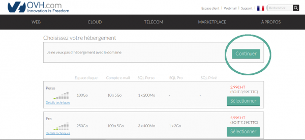 Choix de l'hébergement pour son domaine