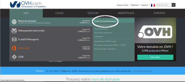 Se connecter à OVH