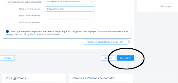 Validation nouveaux DNS 1&1